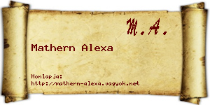 Mathern Alexa névjegykártya